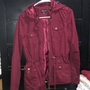 maroon army jacket